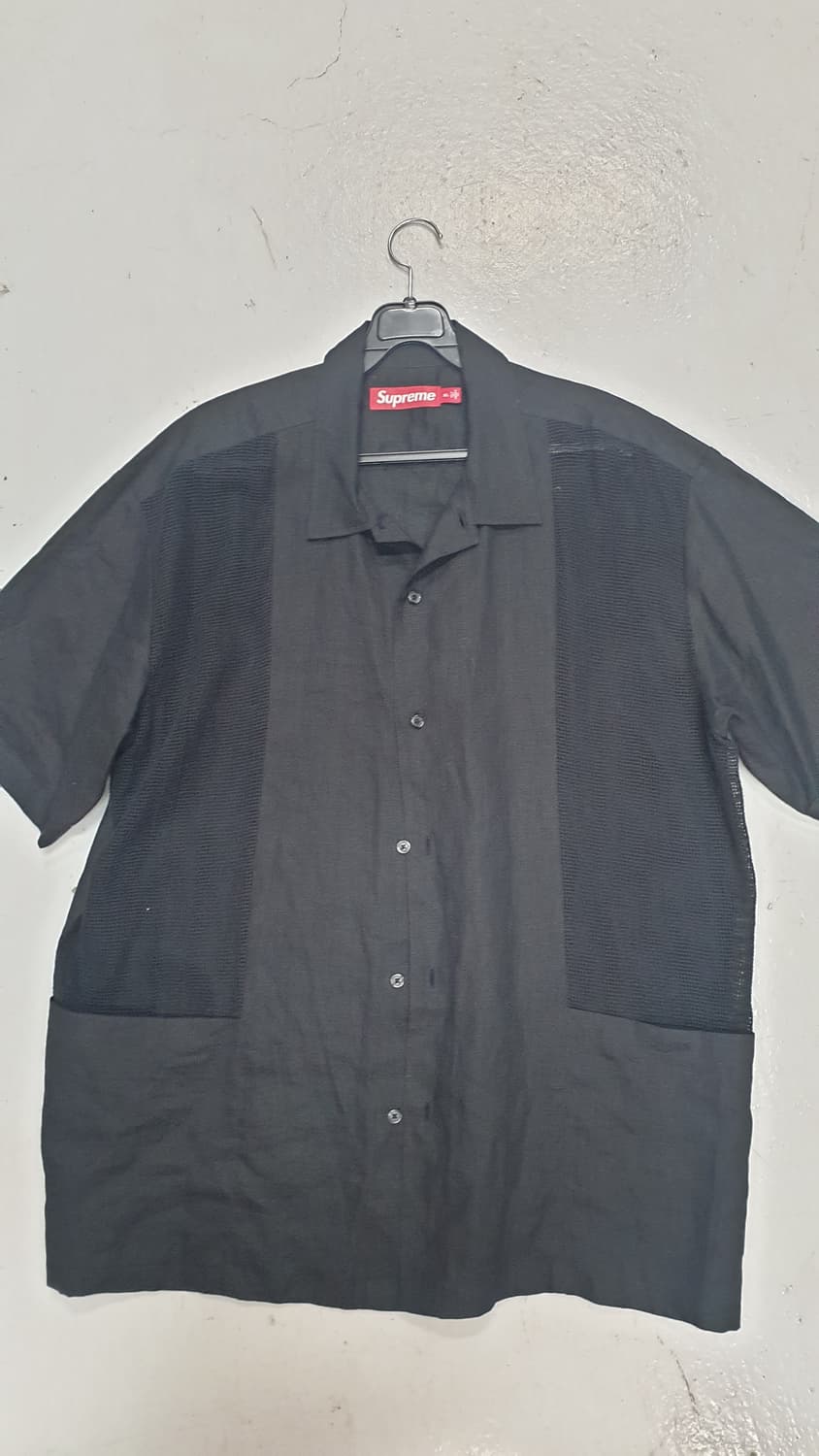 슈프림 블랙 린넨 혼방 셔츠 SS24  XL 상품이미지1