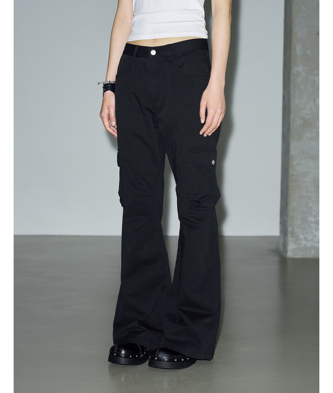 헬레네파리스 피그먼트 부츠컷 카고팬츠 블랙 m 상품이미지1