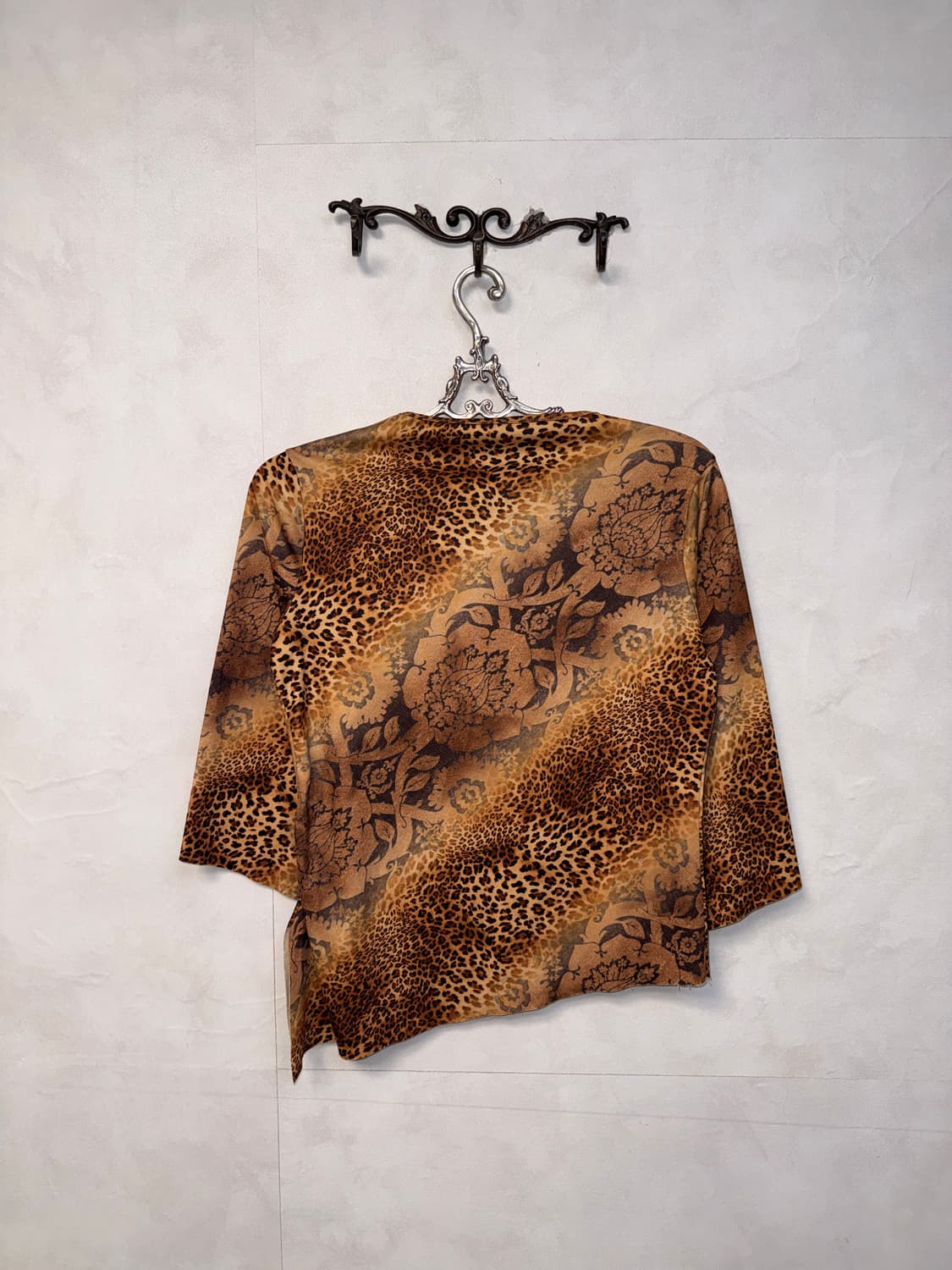 Brown oriental leopard fur trimming bl 상품이미지5