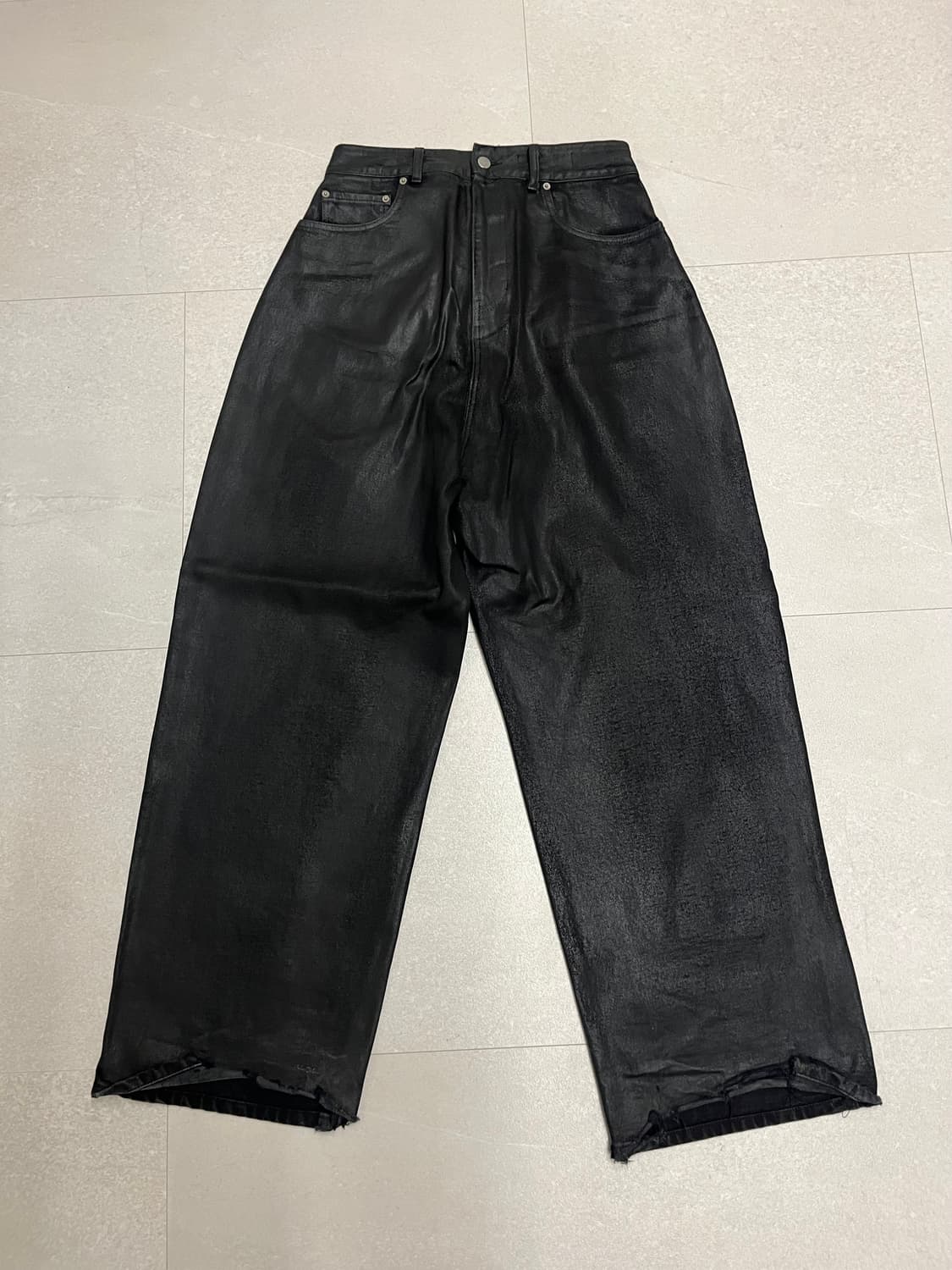 프로젝트 gr 코티드 백워드 데님 팬츠 블랙 상품이미지6