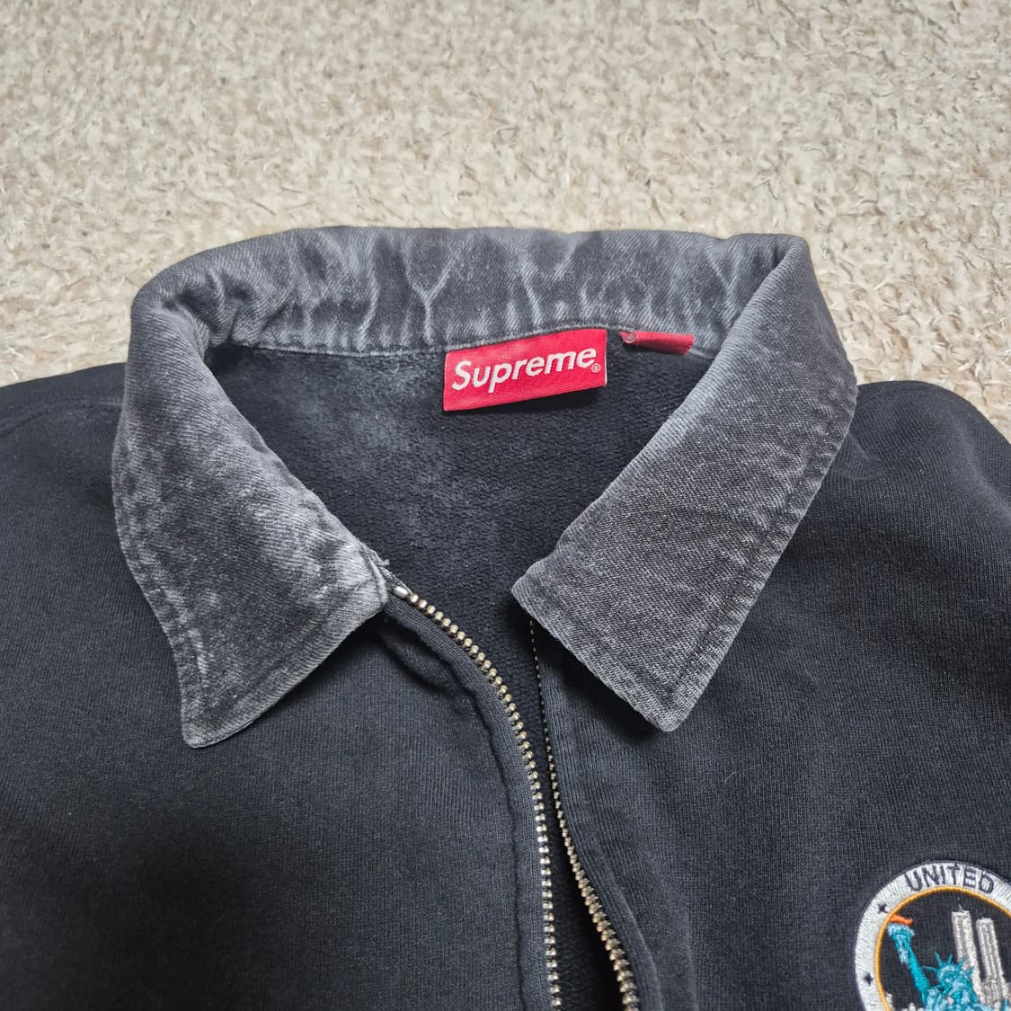 슈프림 데님카라 하프집 스웨트 셔츠(미사용) 상품이미지1