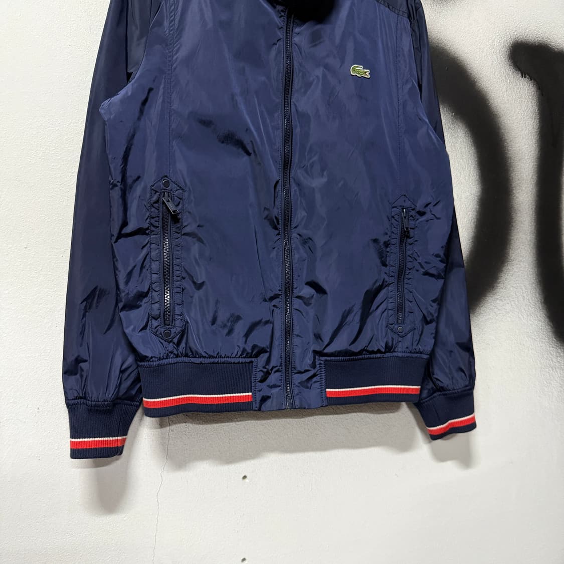 라코스테 올드스쿨 우븐 집업 블루종 자켓 상품이미지4