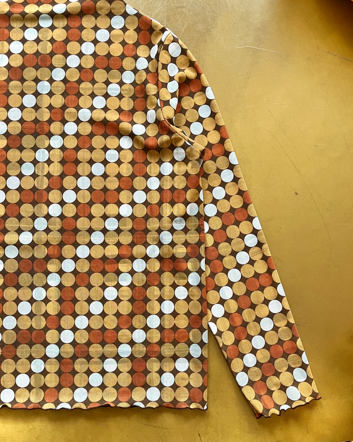 Jpn Retro Dot Pattern Mock-Neck Top 상품이미지8