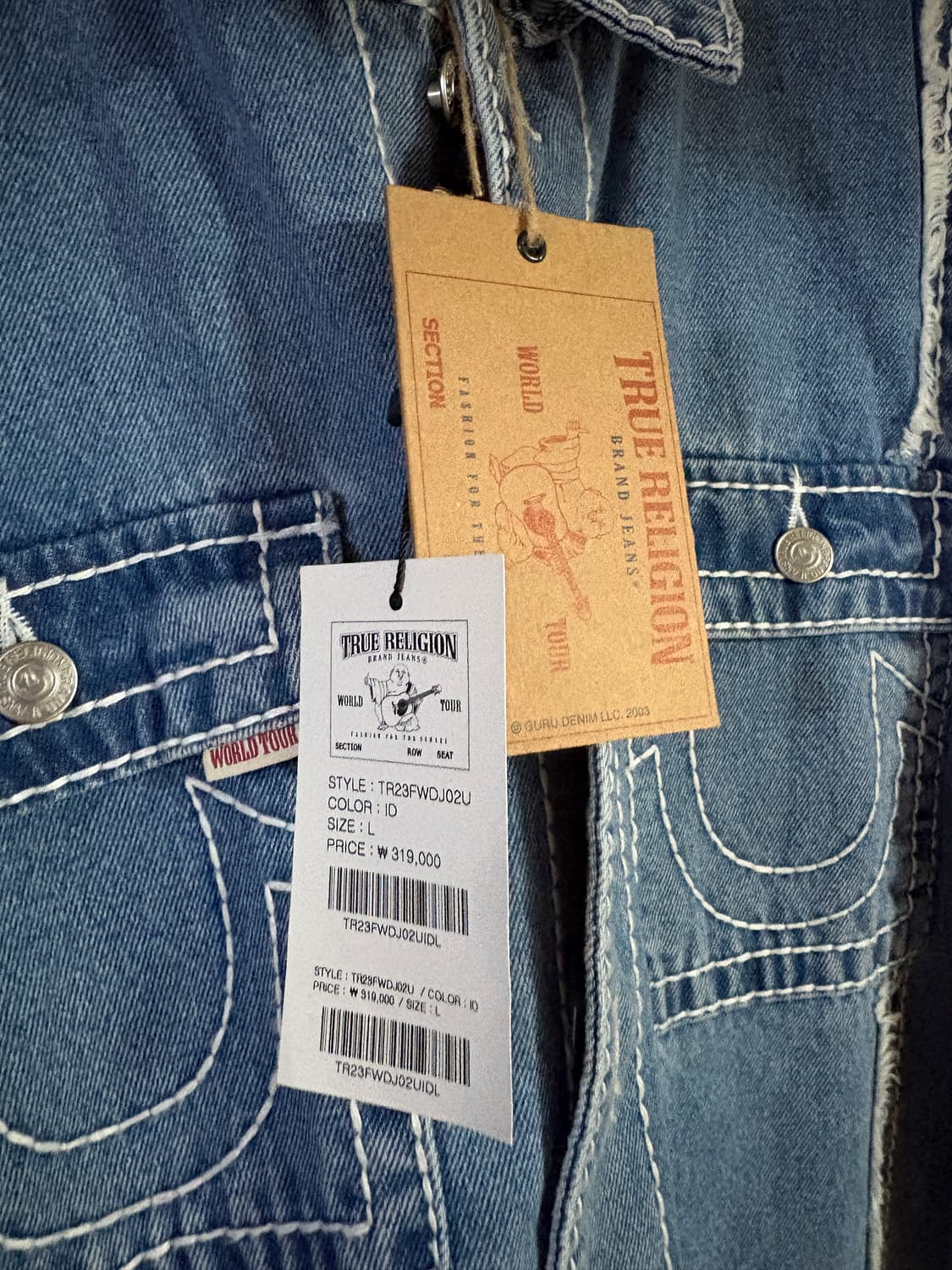 (새상품) 트루릴리젼 데님 연청자켓 L 상품이미지5