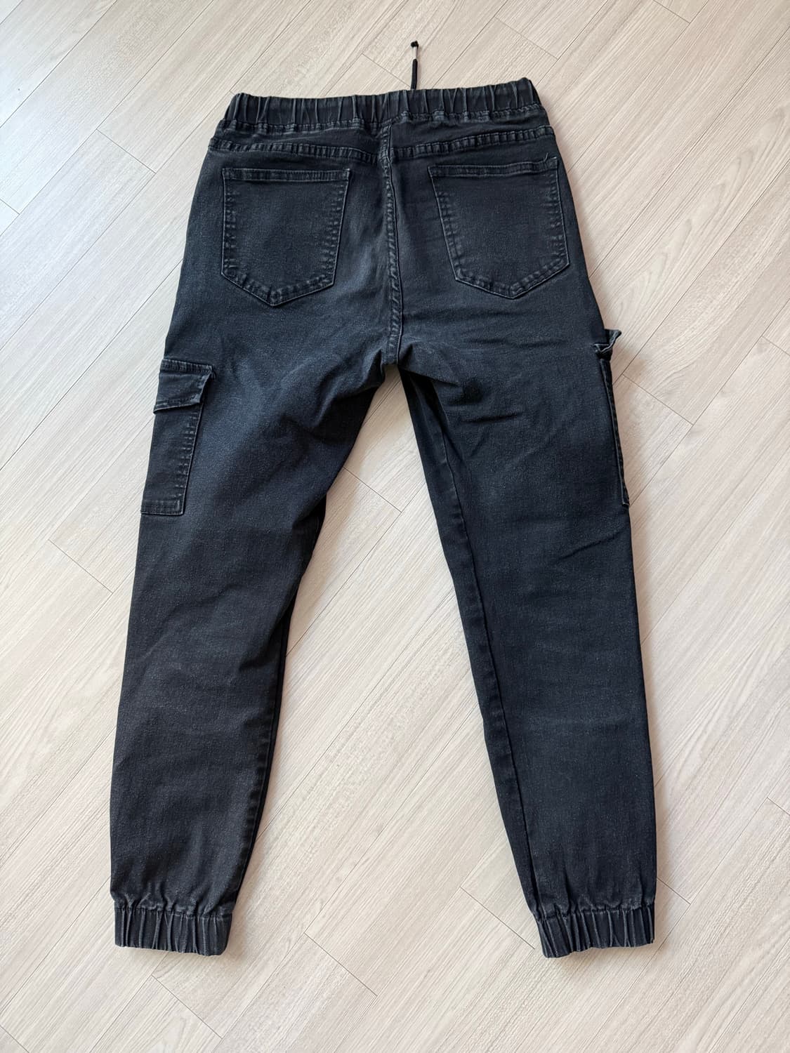 블랙 데님 스키니 카고 조거팬츠 상품이미지2