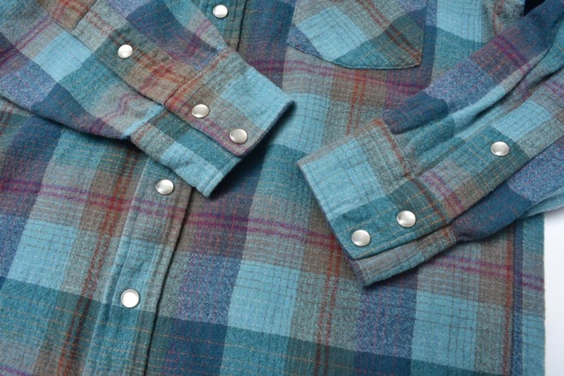 80S 펜들턴 울 체크 웨스턴 체크 셔츠 남방 L N0812 상품이미지3