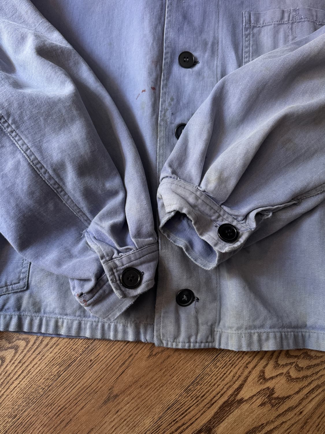 [2XL]90's 빈티지 하드 페이딩 3포켓 숏 프렌치 워크 자켓 상품이미지5