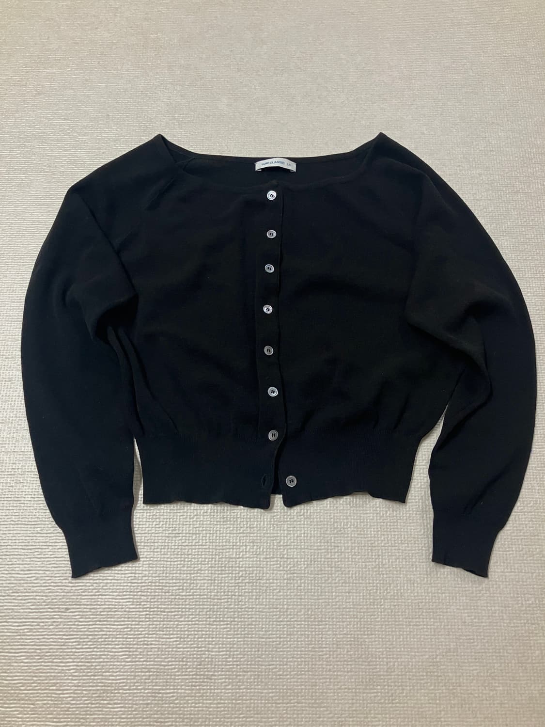 로우클래식 BOAT-NECK SHEER CARDIGAN 블랙 M 상품이미지1