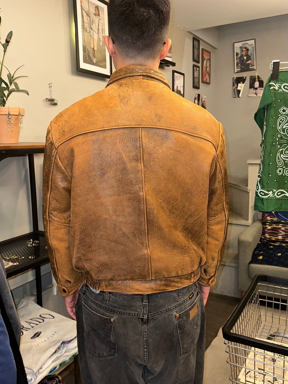 Old Houston lambskin aged flight bomber 상품이미지8