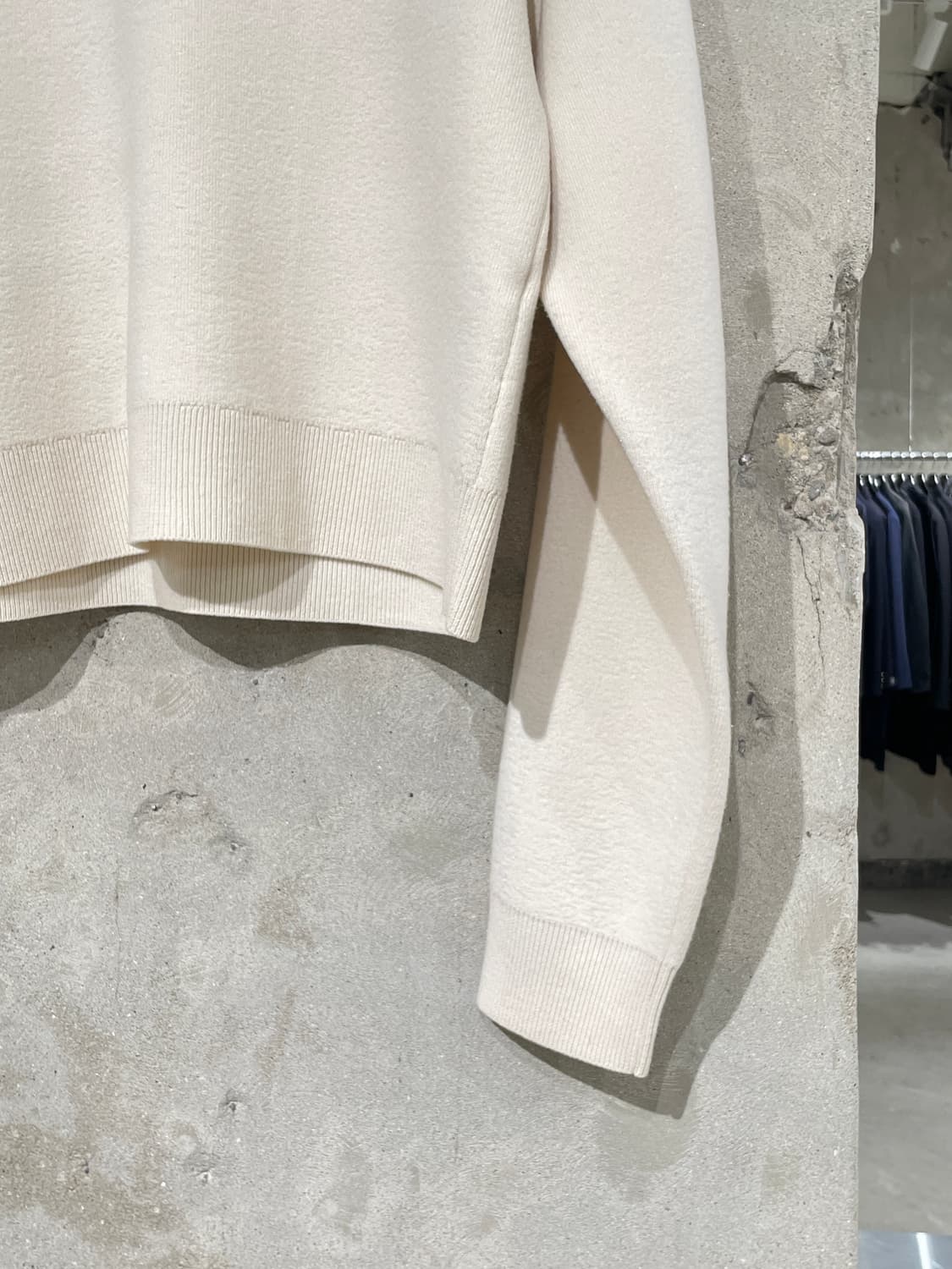 질샌더 아이보리 울 캐시미어 크루넥 오버 니트 상품이미지5