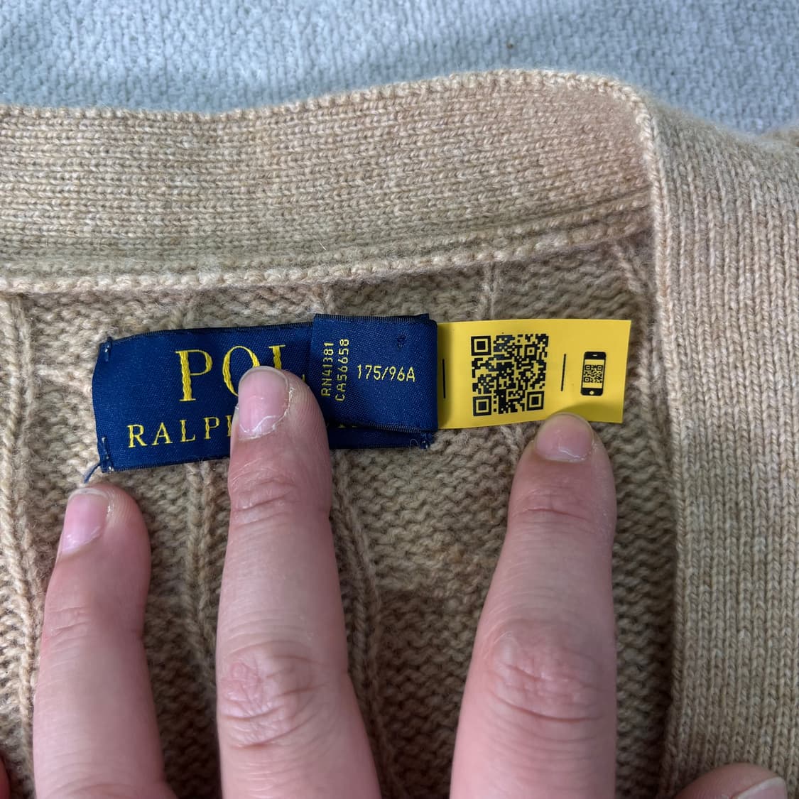 100 폴로랄프로렌 신형라벨 캐시미어 울 꽈배기 가디건  상품이미지4