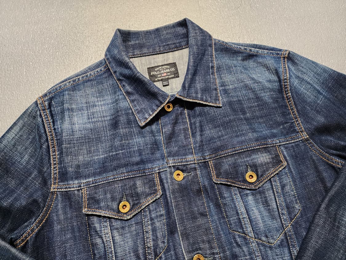 90's 빈티지 폴로진스 인디고 데님 트러커자켓 상품이미지2