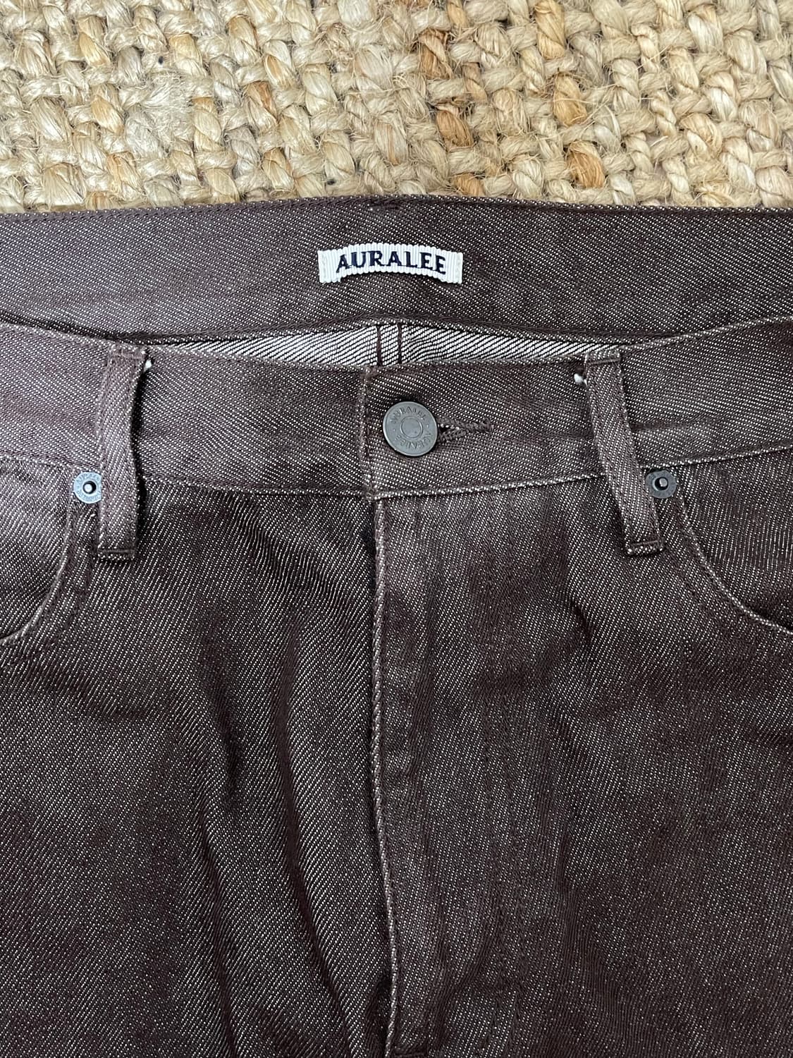 Auralee 오라리 하드 트위스트 데님 21 aw brown 34 상품이미지5