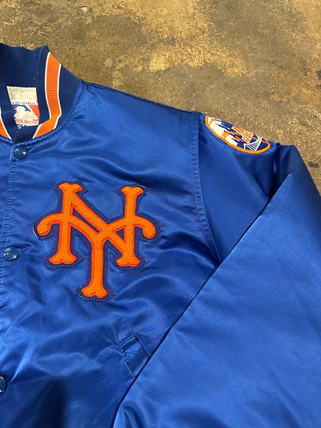빈티지 90s 스타터 뉴욕 메츠 사틴 자켓 상품이미지3