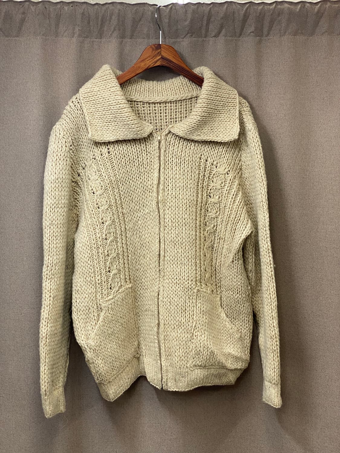 빈티지 헤비 니트 집업  상품이미지1