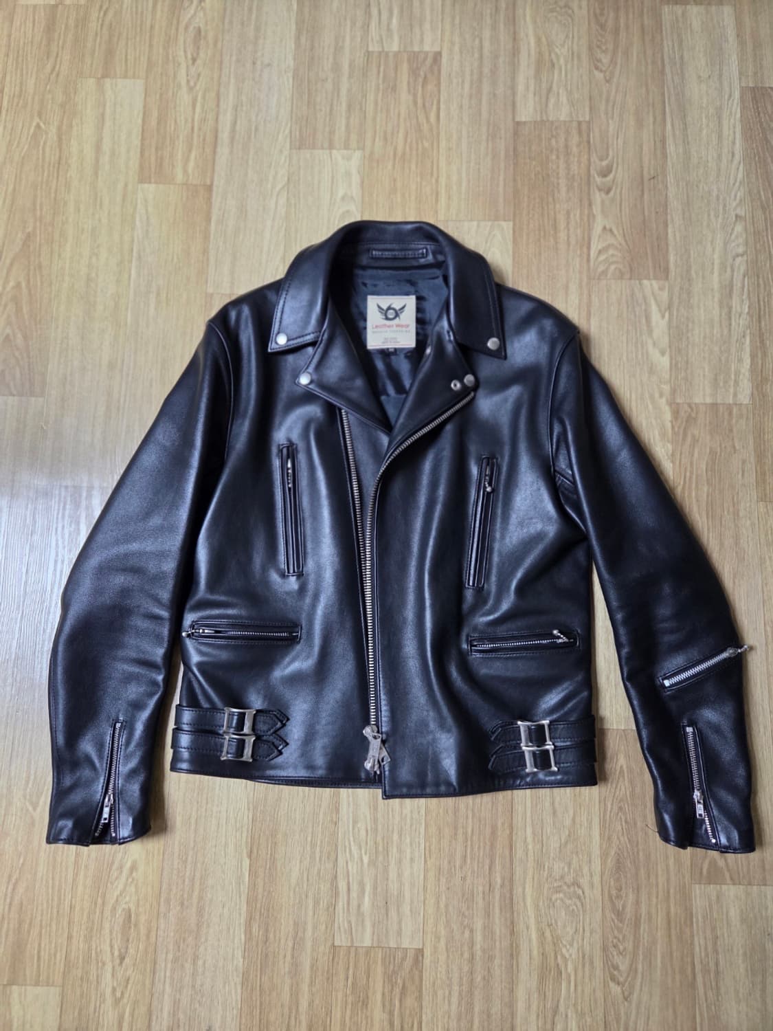 (40size)666 더블 라이더 자켓 스티어 하이드 재질 상품이미지1