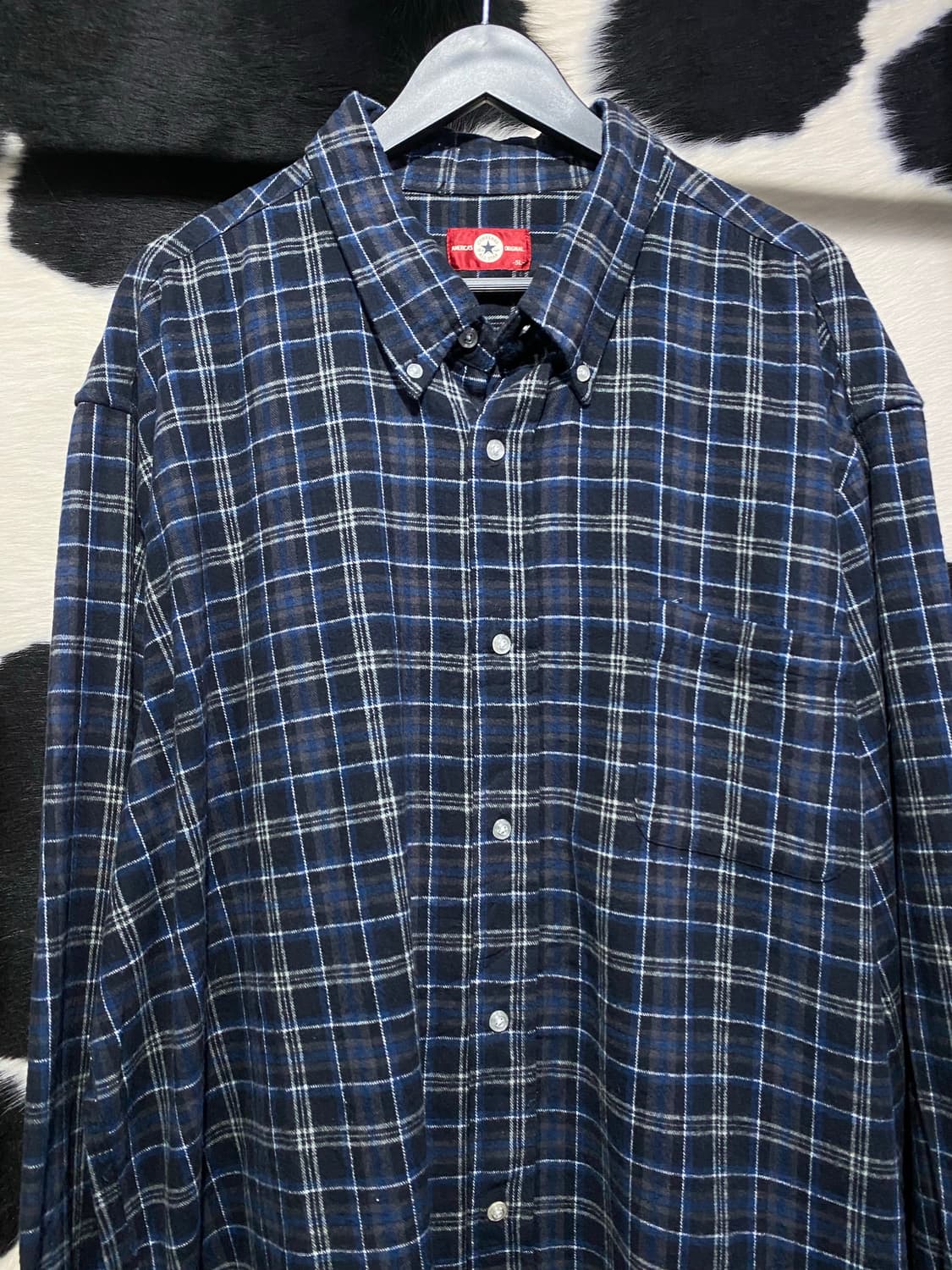Converse 네이비 타탄체크 셔츠 상품이미지3
