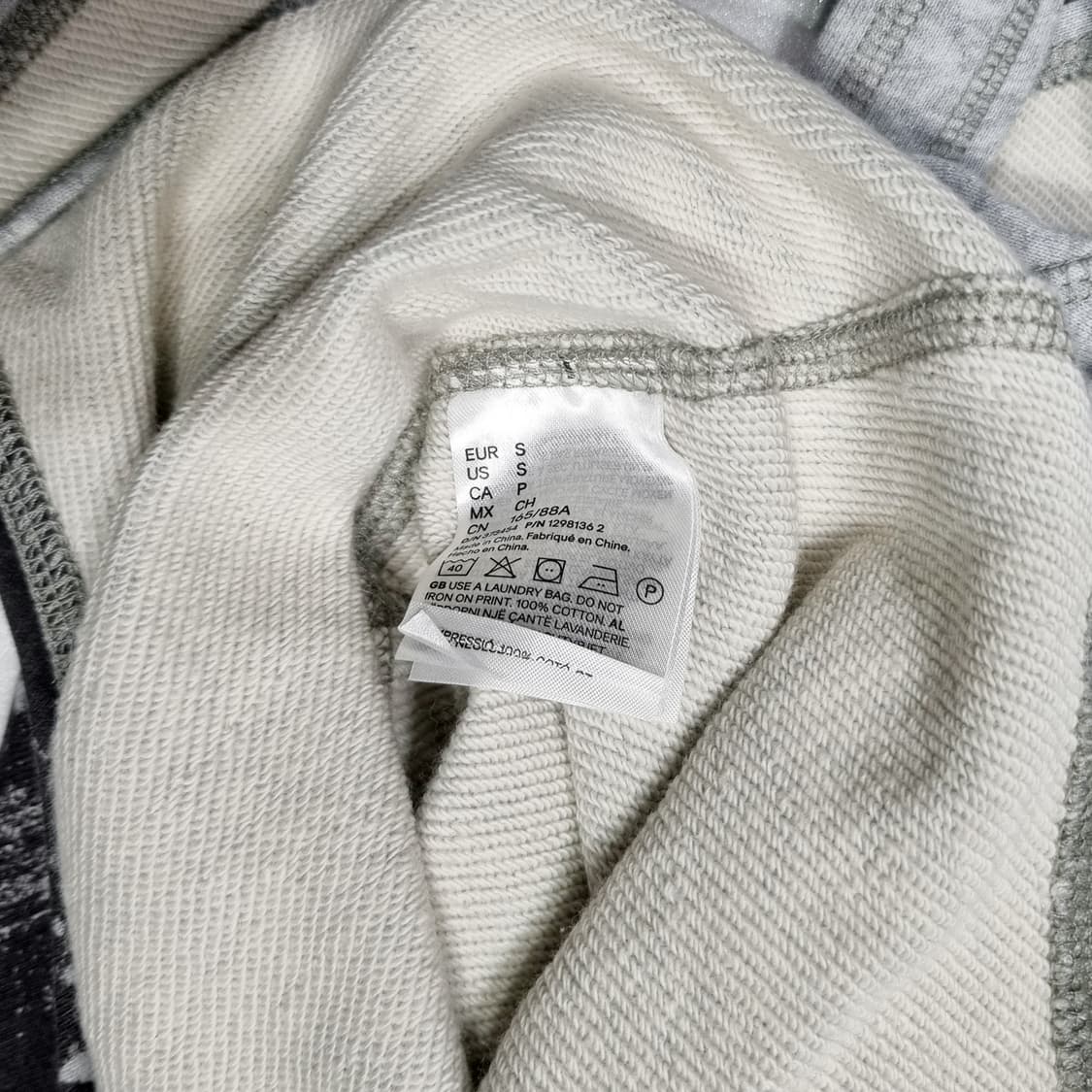 H&M 글렌마틴스 * 타이 디테일 프린트 후디 * 그레이 * S 상품이미지5