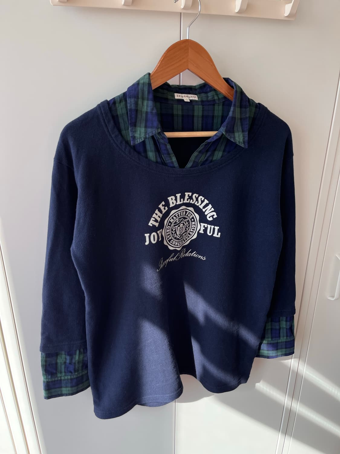 3can4on 산칸사온 체크셔츠 레이어드 티셔츠 상품이미지6