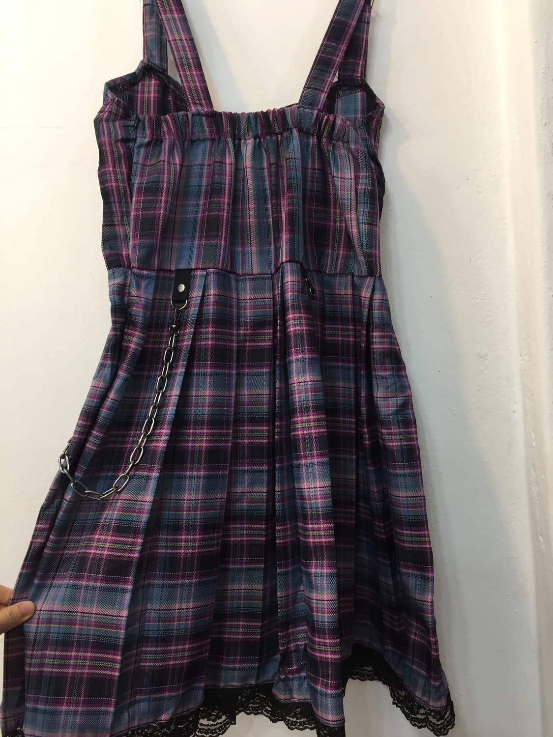 펑크 체인 체크 원피스 상품이미지4