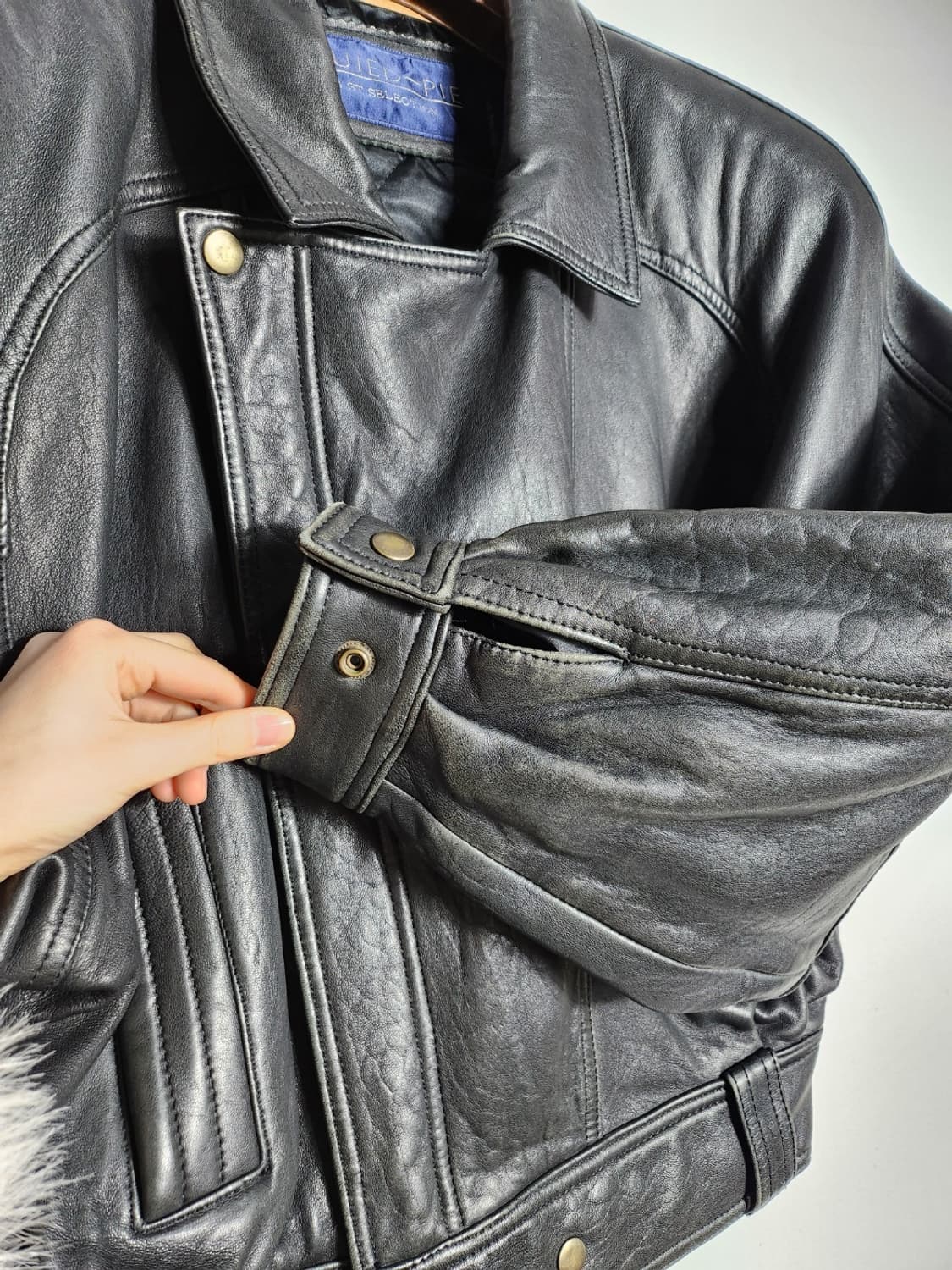 빈티지 양가죽 크롭 범버 자켓 상품이미지6
