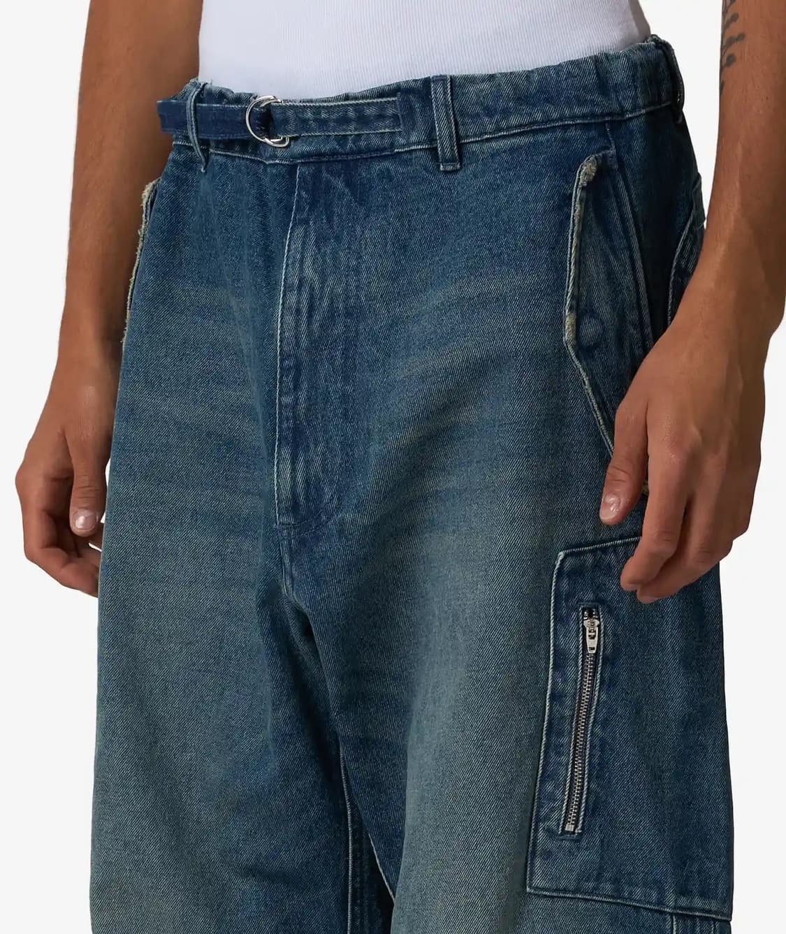 랜덤아이덴티티 워시드 데님 베를린 진 28 네이비블루 상품이미지3