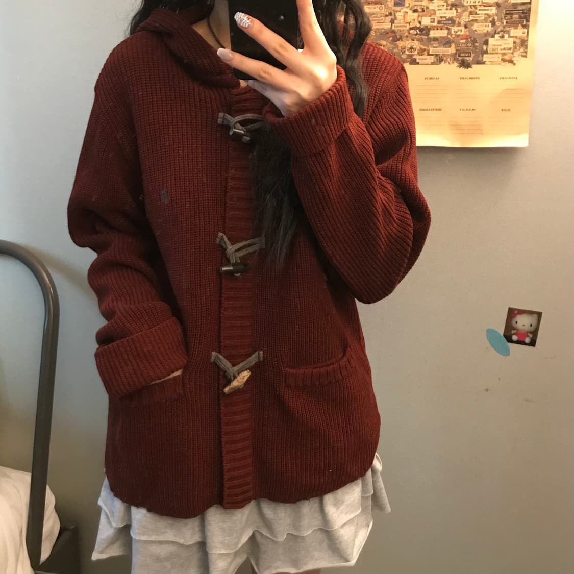 Bean Pole 빈폴 모 100% 떡볶이 니트 후드집업 상품이미지1