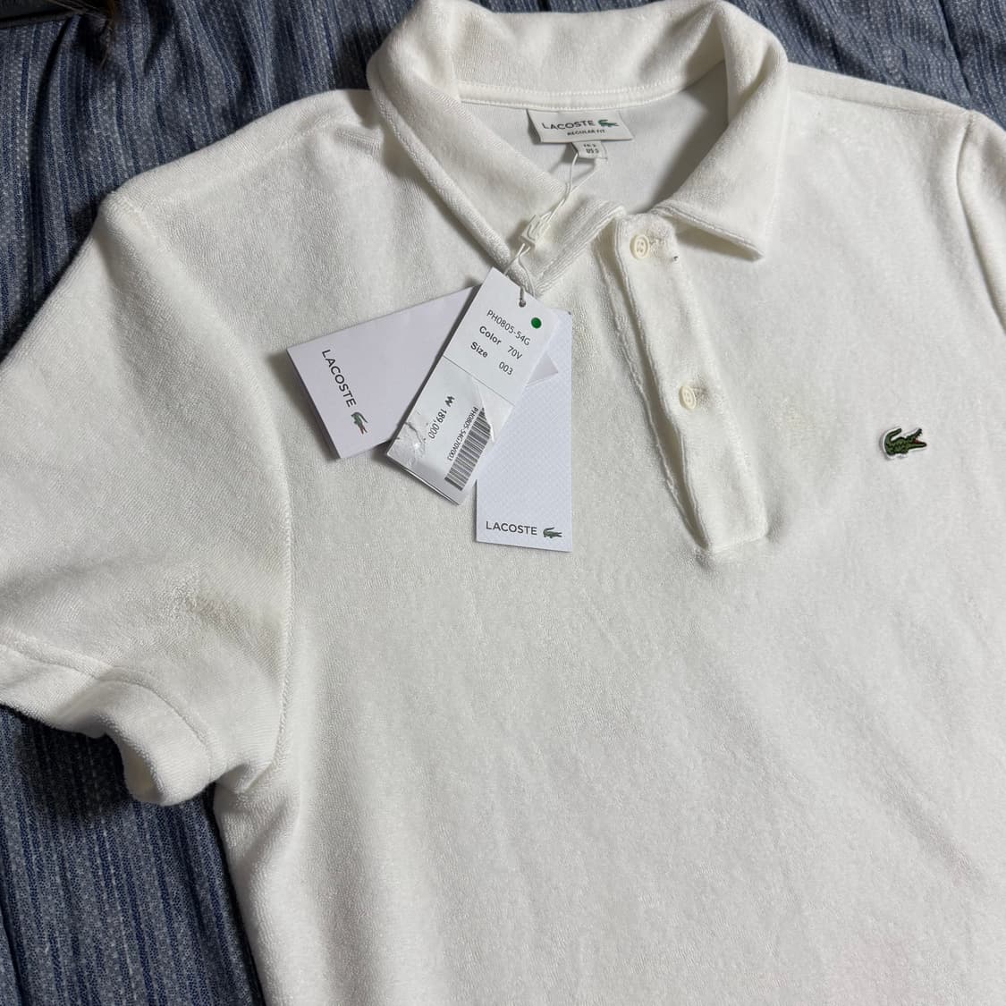 (S) 라코스테 테리 타월링 폴로 pk 반팔티 화이트  상품이미지3