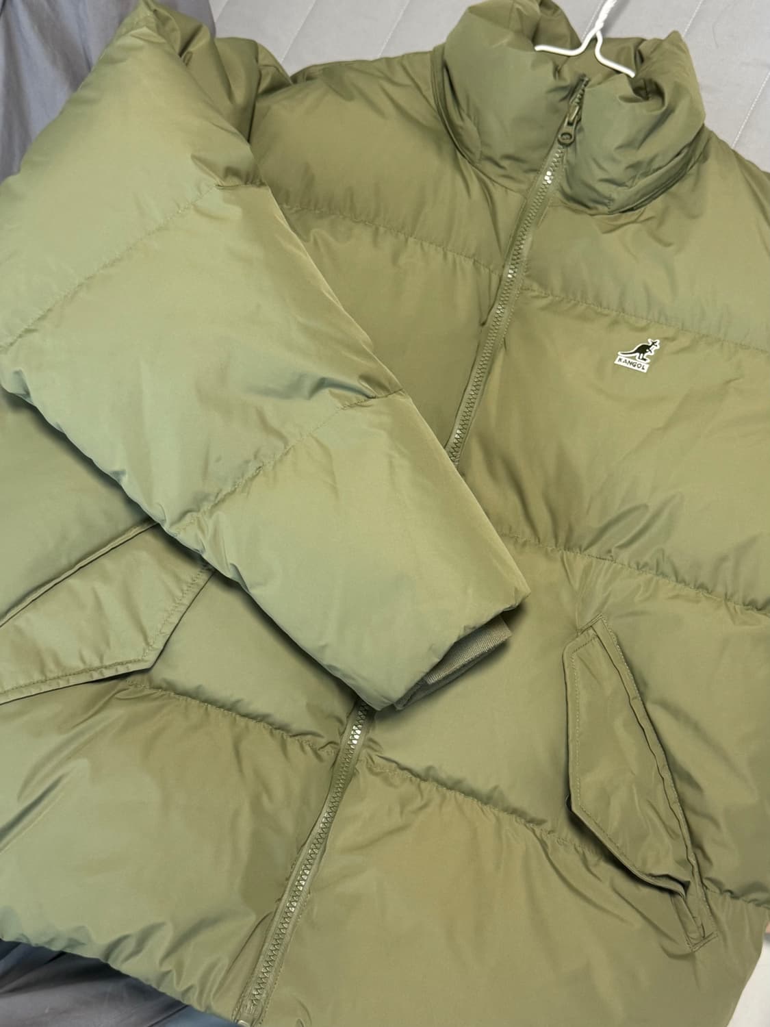 캉골 숏패딩 남여공용 카키 L 상품이미지3