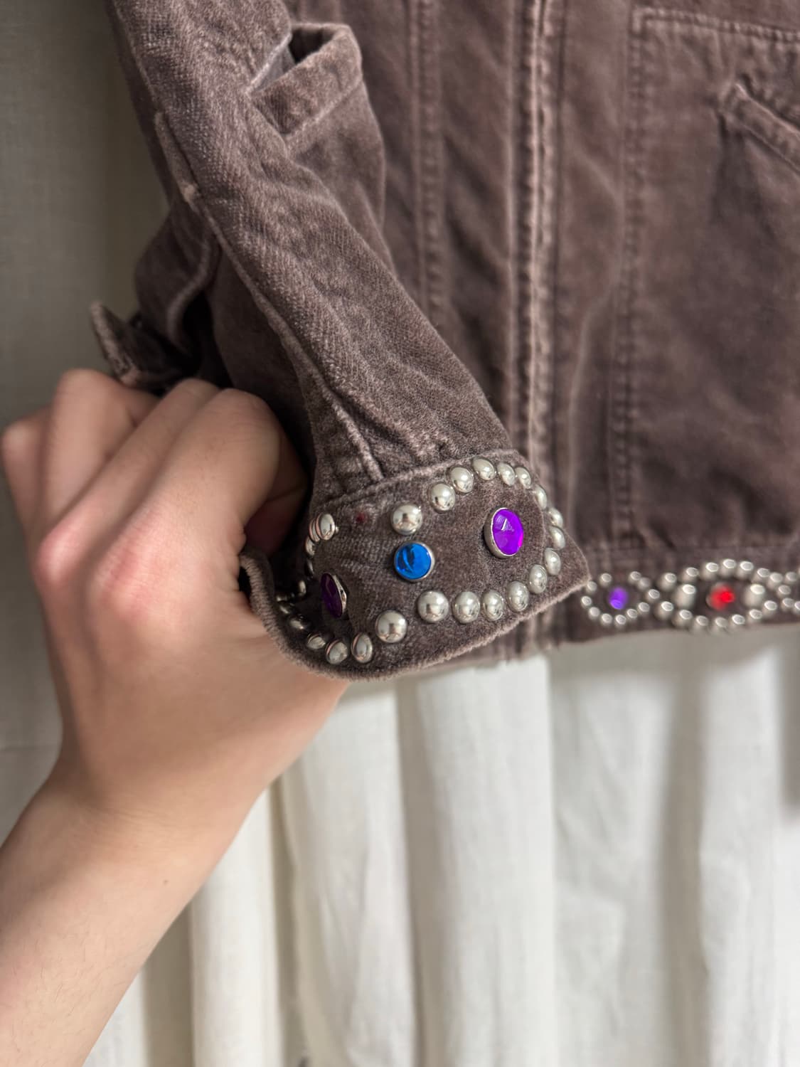 넘버나인 / 03aw 잼스톤 스터드 비즈 트러커 자켓 / 2 상품이미지7