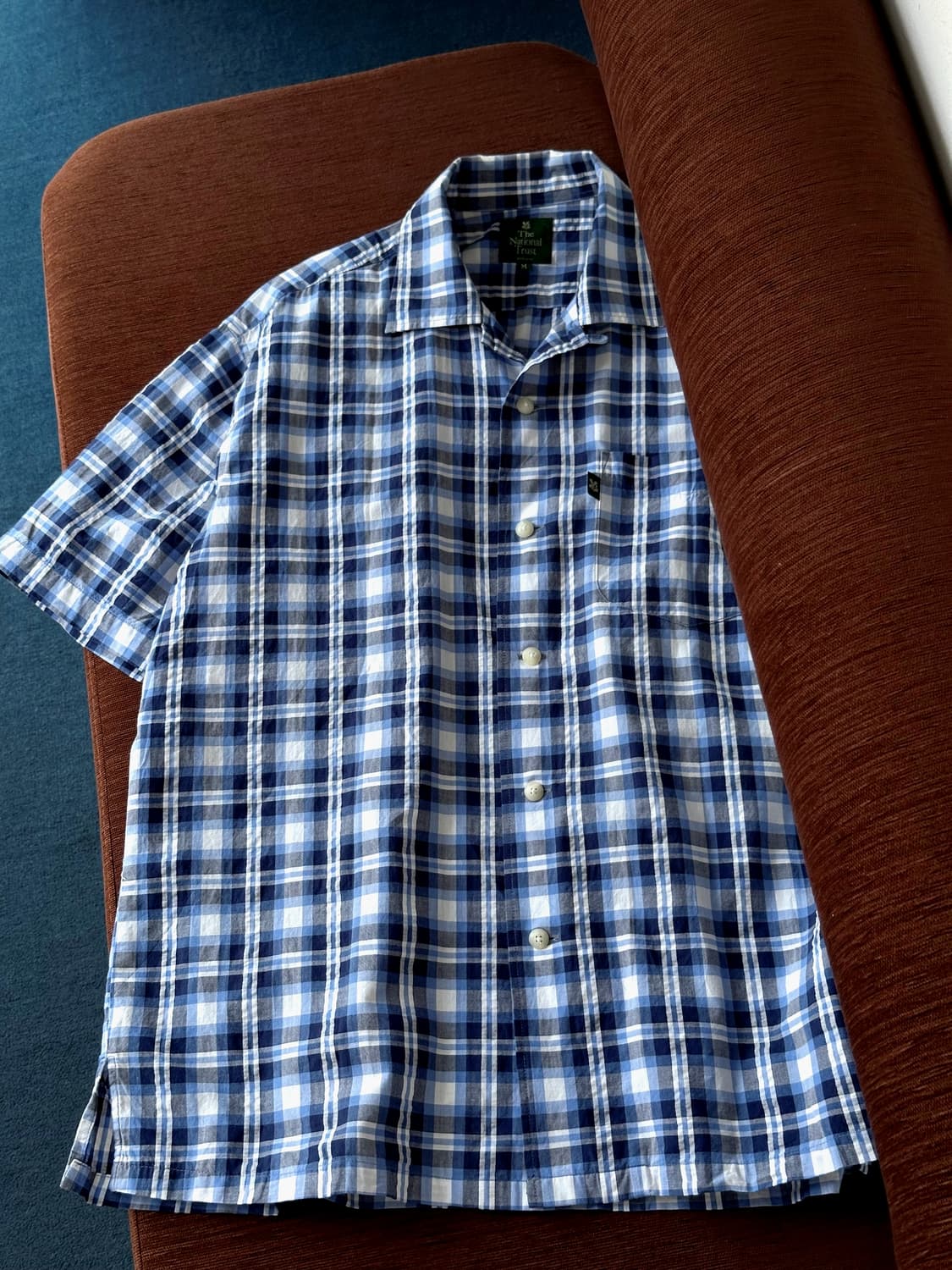 Natural sucker fabric check shirt 상품이미지4
