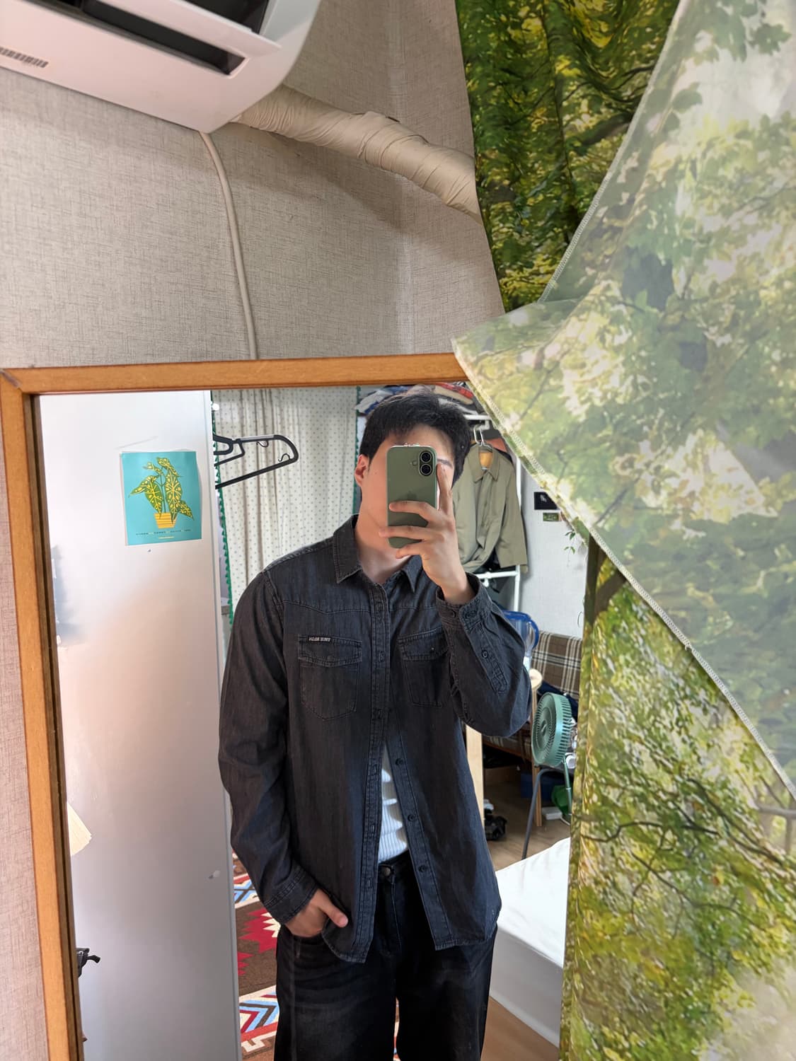 L) 트루릴리젼 블랙 데님 웨스턴 셔츠 흑청 상품이미지2