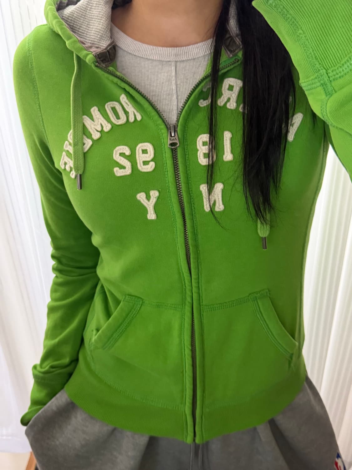 유일매물 대장템 아베크롬비 그린색 후드집업 S 상품이미지1
