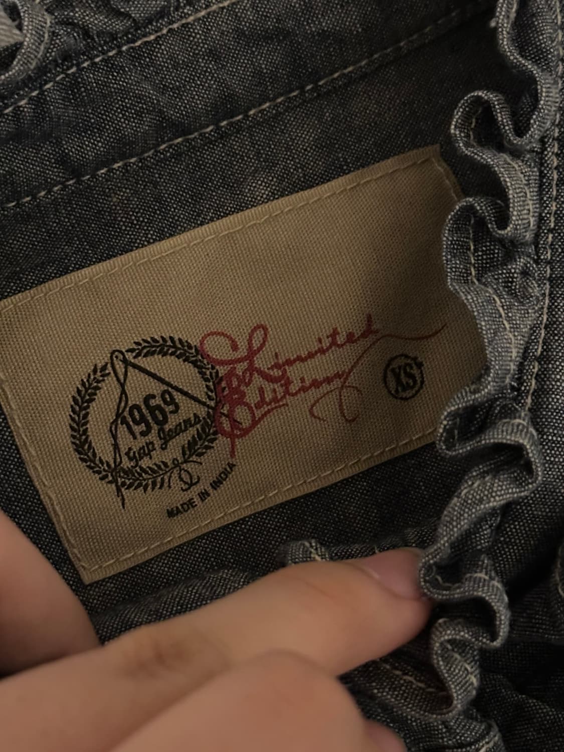 Gap jeans 프릴 데님 블라우스 상품이미지5