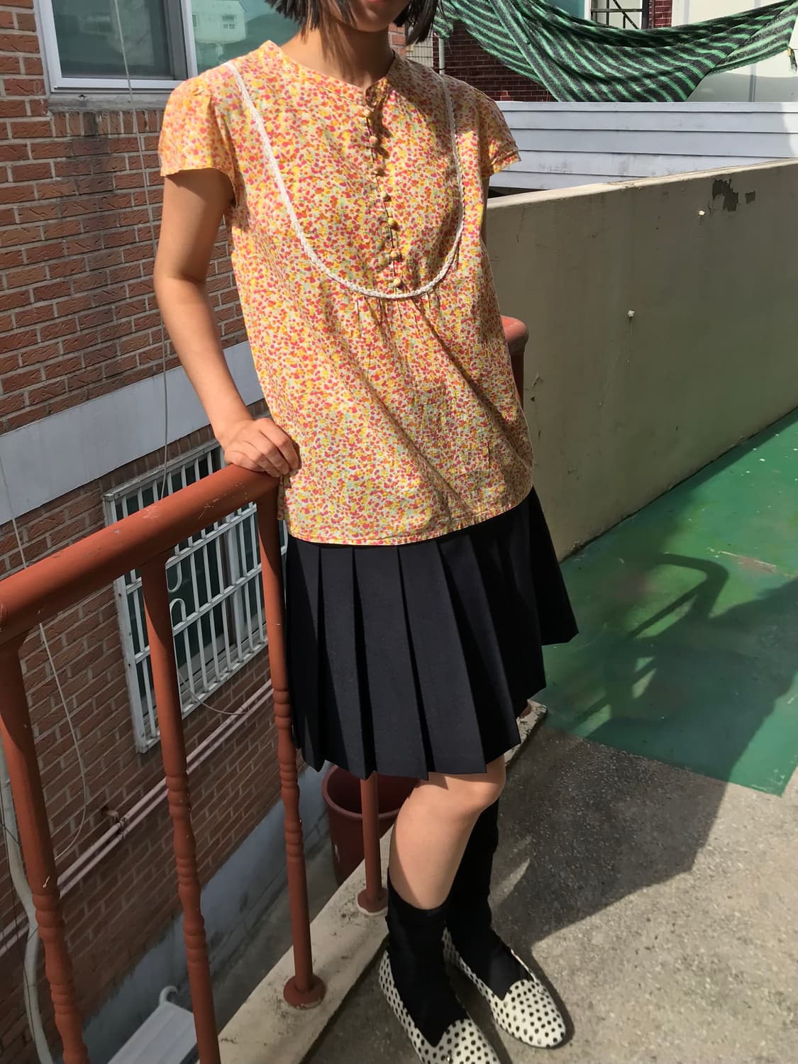vintage black pleats skirt 상품이미지2