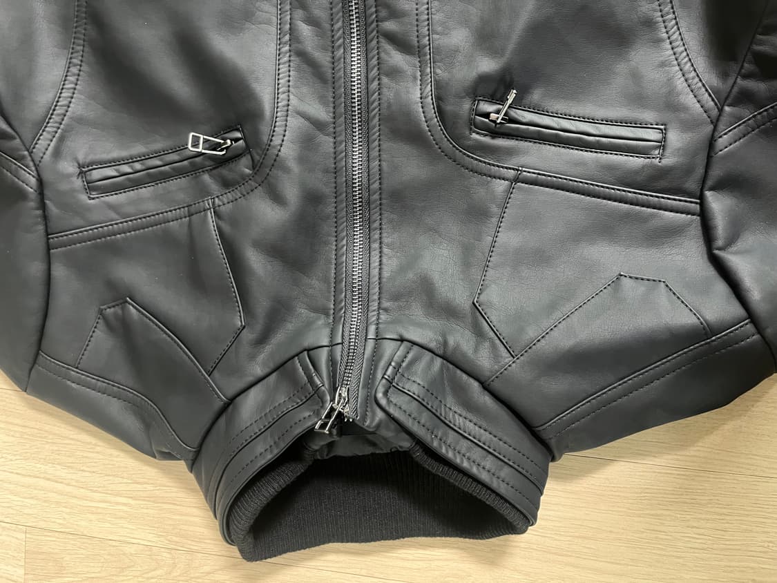 슬림핏 가죽자켓 L 상품이미지4