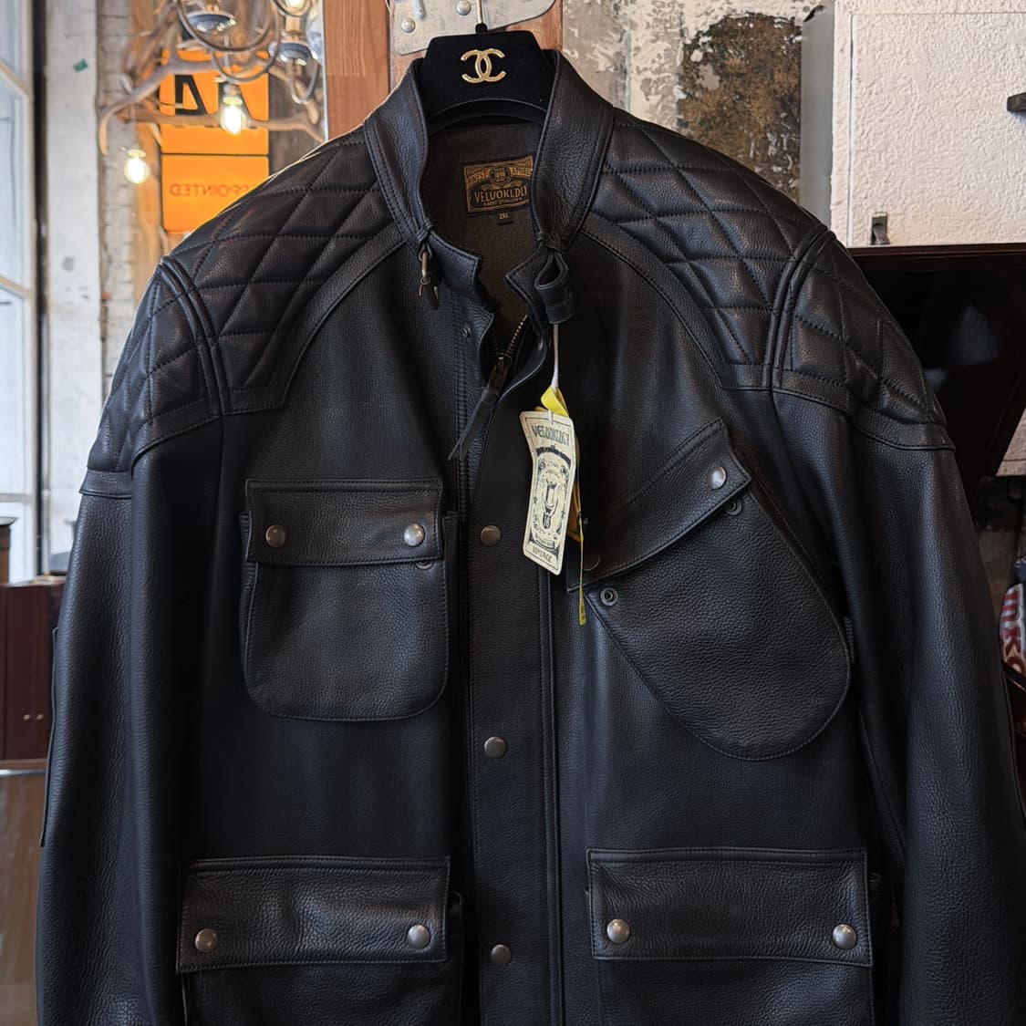 Veluokldly 송아지 가죽 레더 바이커 자켓 상품이미지2