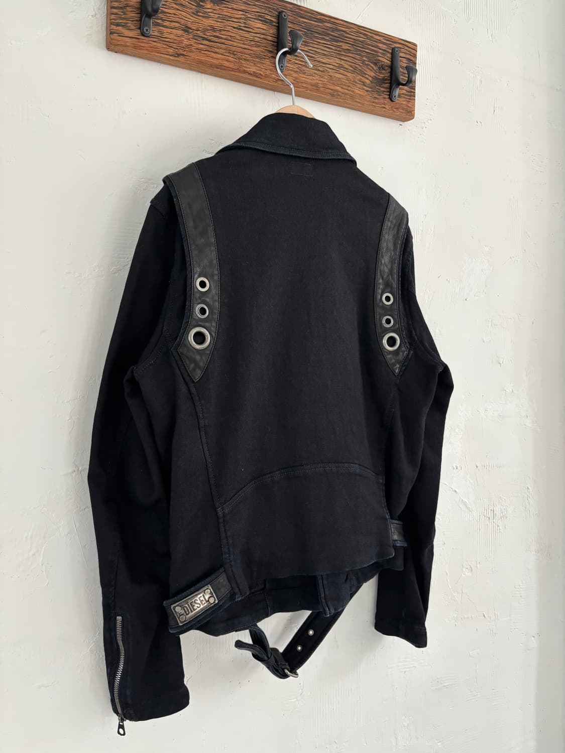 Diesel 디젤 블랙 코튼 라이더 자켓 상품이미지9