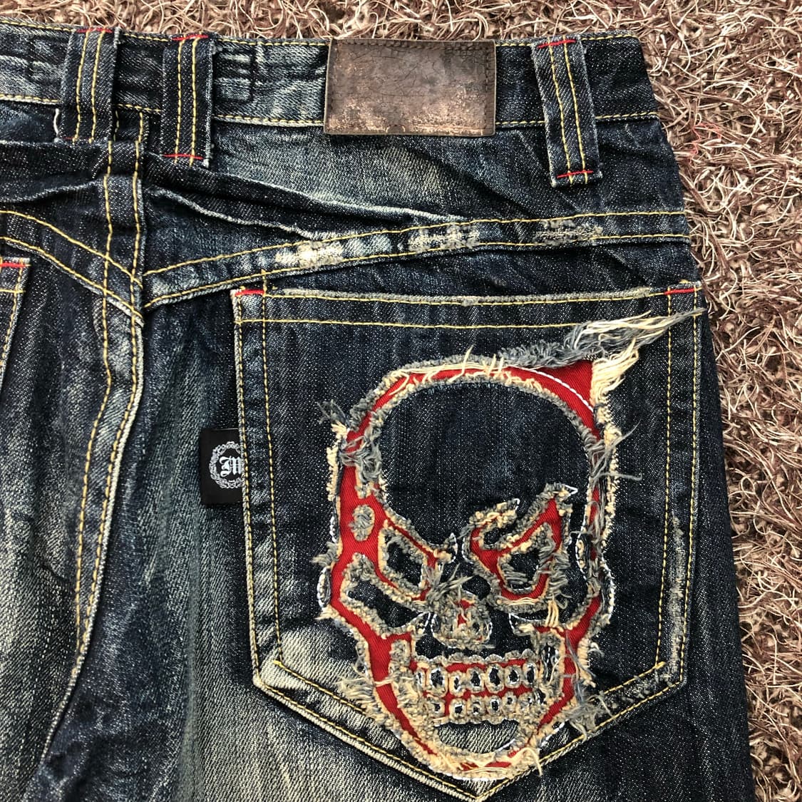 빈티지 스컬 워싱 데님 팬츠 상품이미지5
