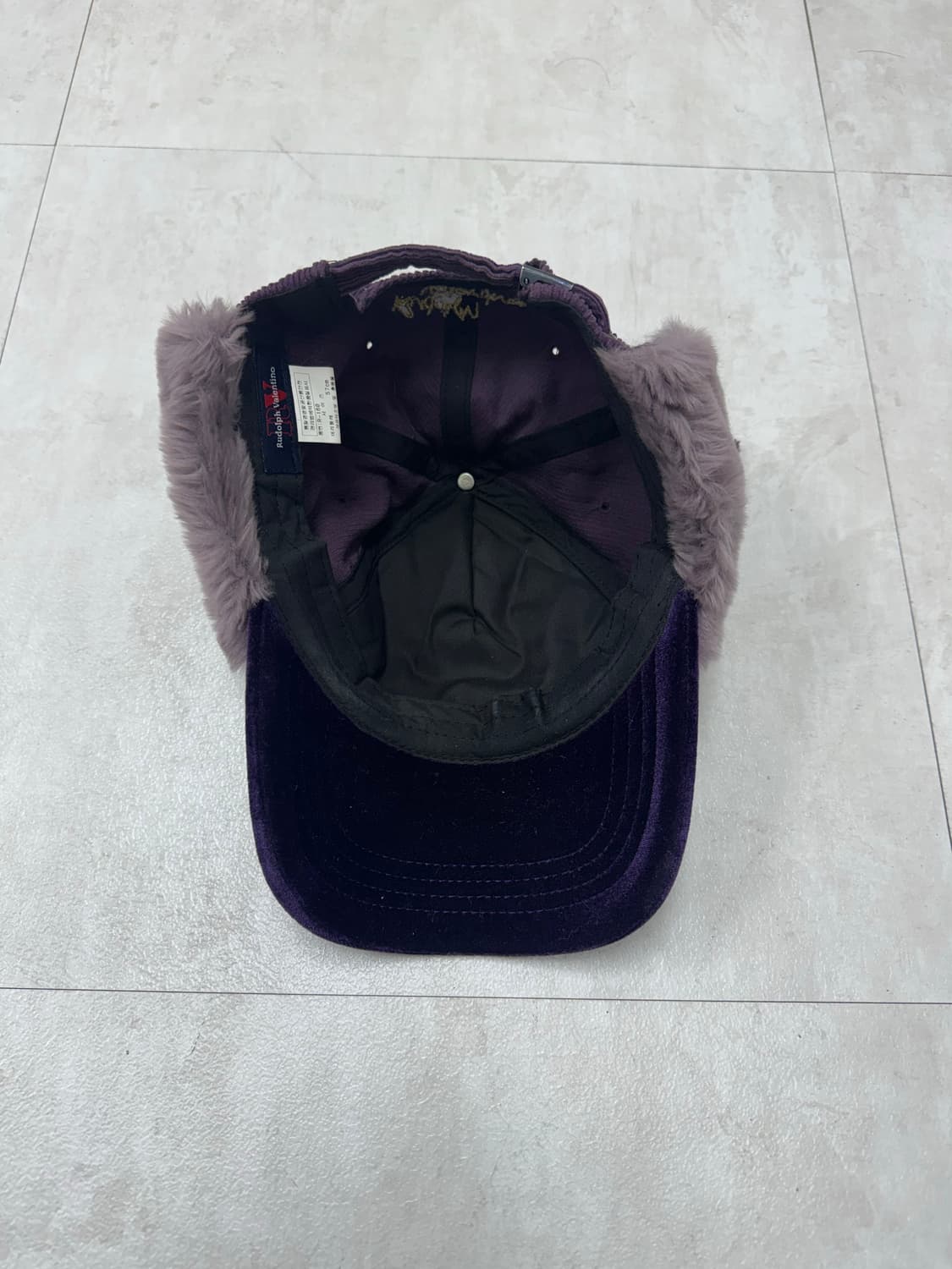 •Y2K 벨벳 퀼팅 트래퍼 볼캡 상품이미지5