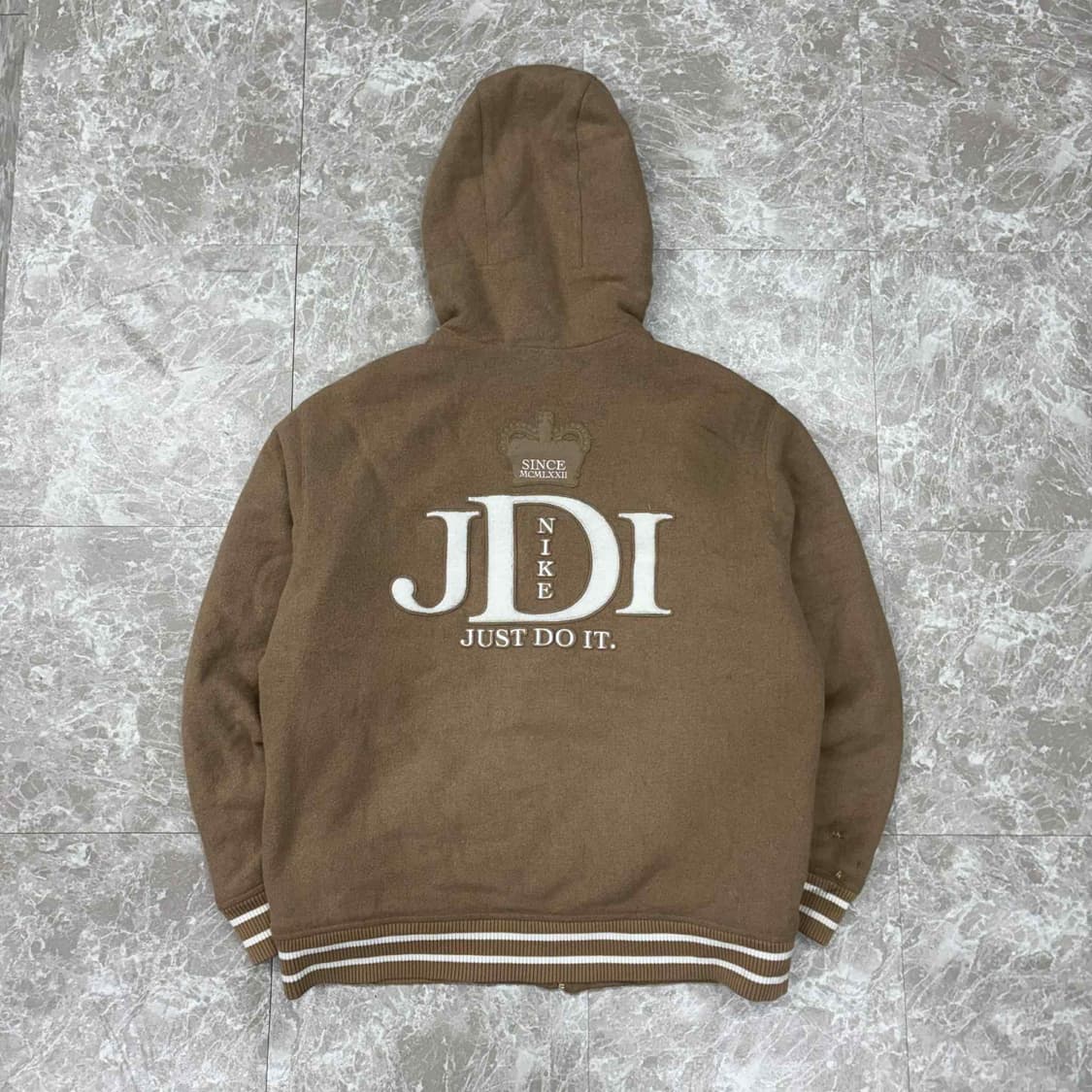 나이키 00s 베이지 울 퀄팅 후드 점퍼 자켓(95) 상품이미지3