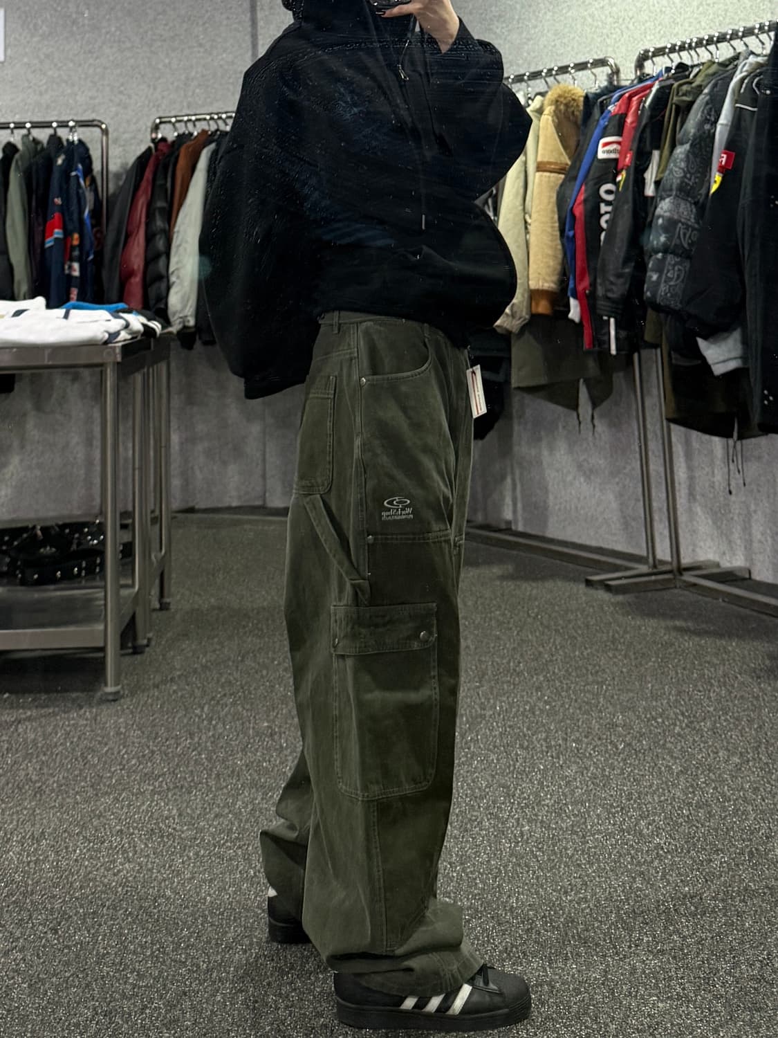 트래블 카키 카고 와이드 팬츠 B4372 상품이미지2