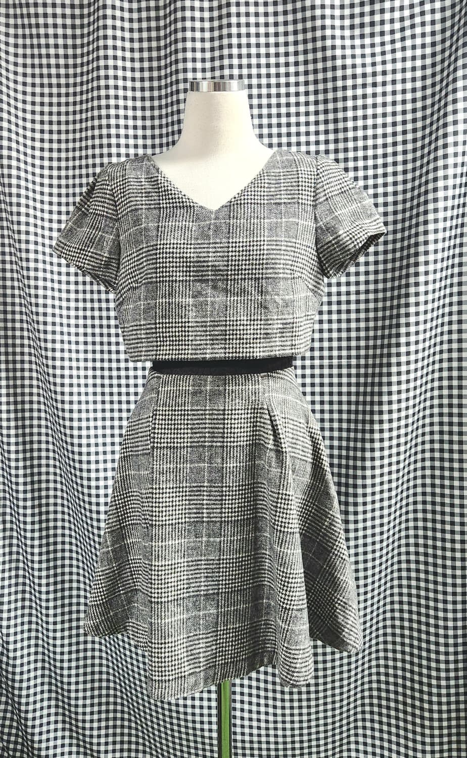 CECIL McBEE 체크 플레어 미니원피스 | 허리라인 예술 상품이미지1