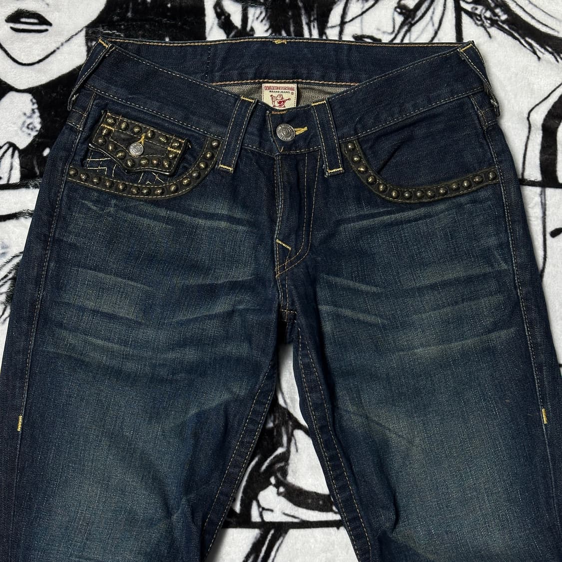 트루릴리젼 트루진 조이 JOEY 스터드 가죽 데님 팬츠 상품이미지5