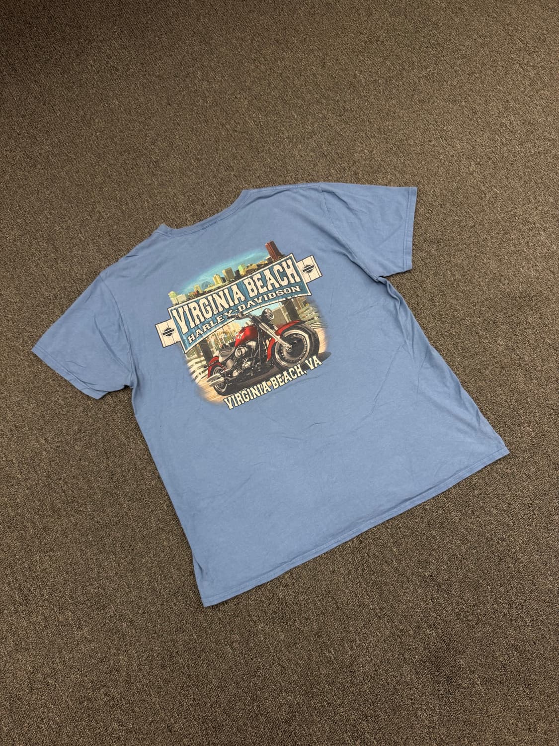XL) 할리데이비슨 빈티지 버지니아비치 할리 프린팅 반팔 티셔츠 상품이미지4