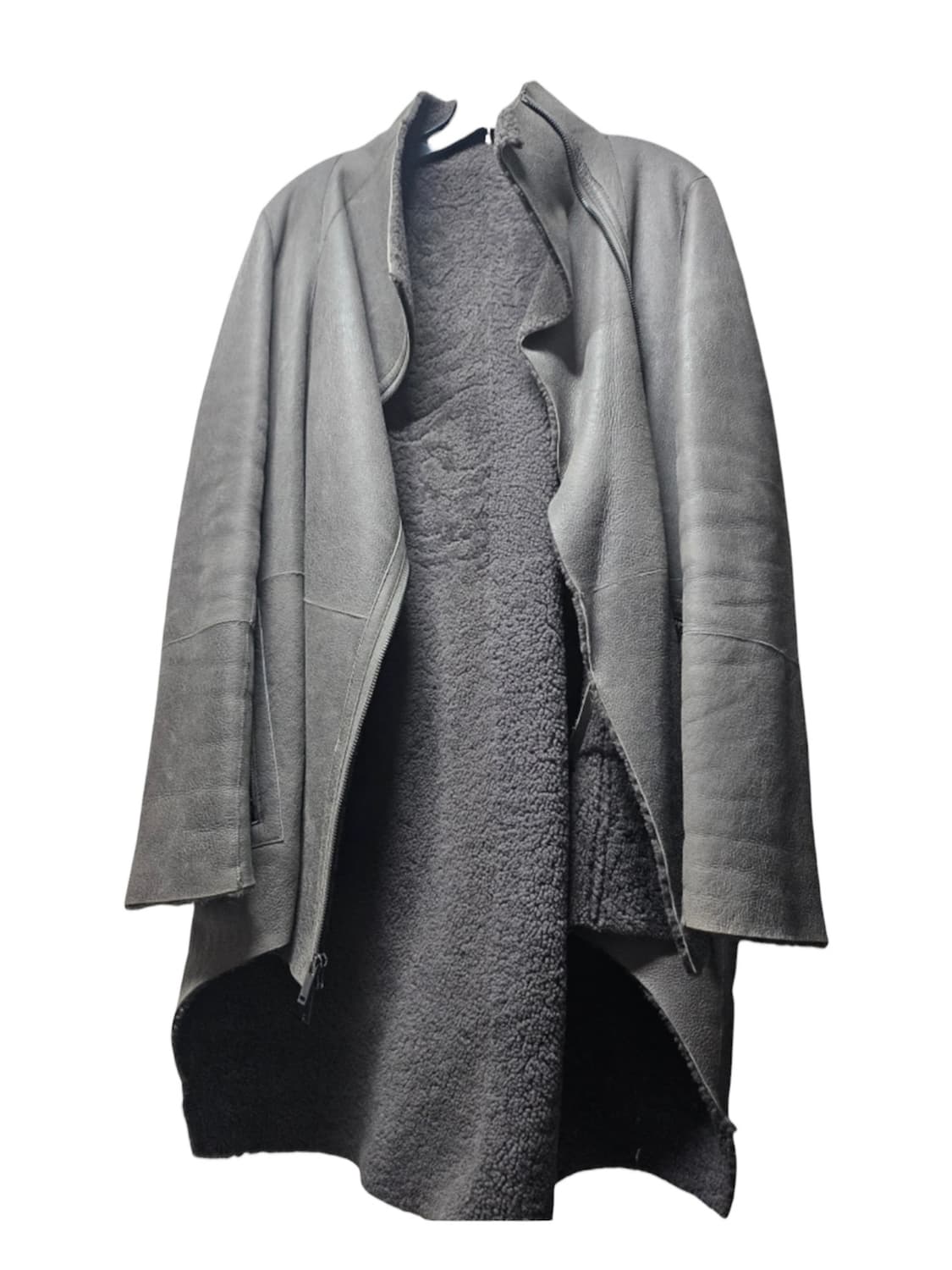 DKNY 그레이 리얼 양가죽 무스탕(하이넥 가능) 상품이미지1