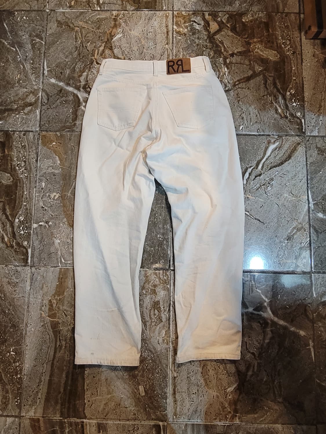 더블알엘 더티 워싱 화이트 데님 팬츠 상품이미지3