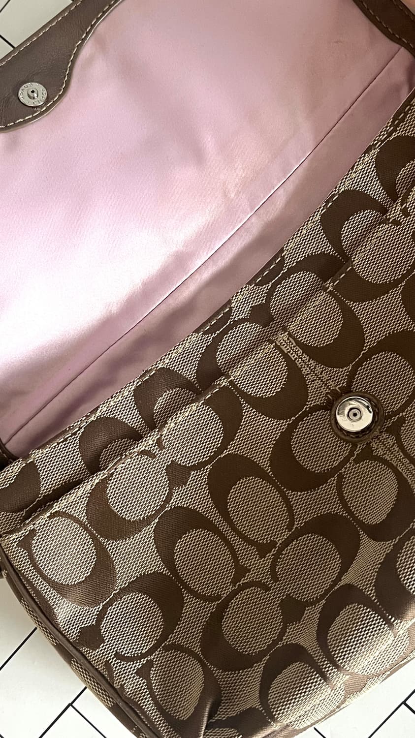 90s coach 코치 시그니처 브라운 숄더백 상품이미지9