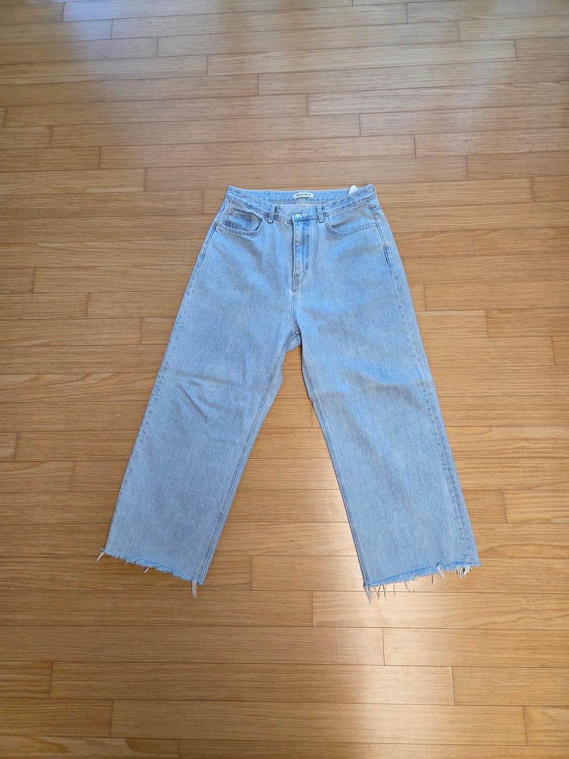 브랜디드 51045 연청 와이드 콘밀 데님 컷오프 34 사이즈 상품이미지1