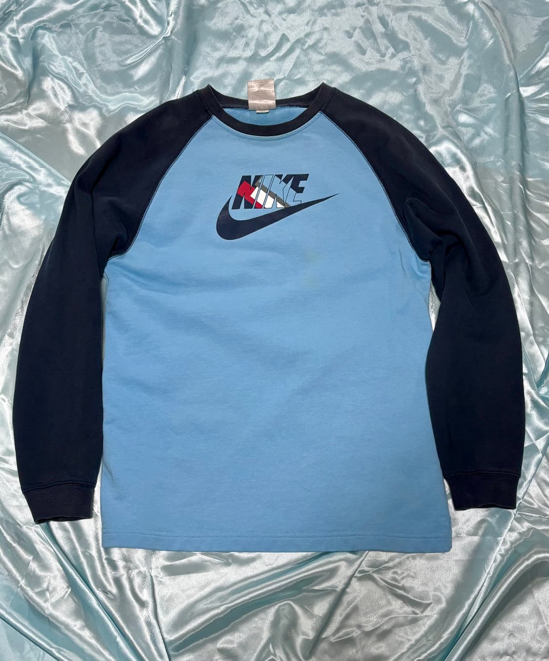 올드 나이키 스카이블루 스웻 롱슬리브 티셔츠 상품이미지5
